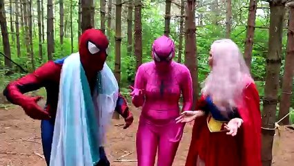 Is Frozen Elsa EATING Ariel Mermaid?! w/ Spiderman, Pink Spidergirl, Joker Prank, Batman &