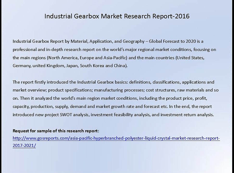 Industrial Gearbox Market Research Report-2016
