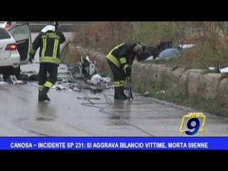 Canosa di Puglia | Incidente sp 231, si aggrava il bilancio delle vittime: muore 59enne