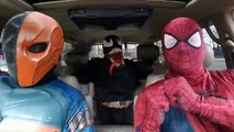 Superheroes Dancing in a Car: Spiderman Venom Batman - Movie in Real Life - Marvel - DC -