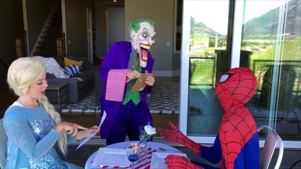 JOKER AND FROZEN ELSA FALL IN LOVE???? SUPERHERO DATE FAIL SPIDERMAN CRIES IN 4K