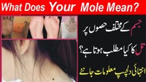 Meaning of moles at different body parts