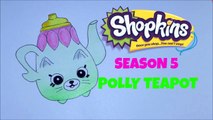 How to Draw Shopkins Season 5 Petkins Homewares Polly Teapot