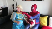 FROZEN ELSA POO COLORED BALLS Prank Spiderman vs Joker with Spidergirl Funny Superhero in