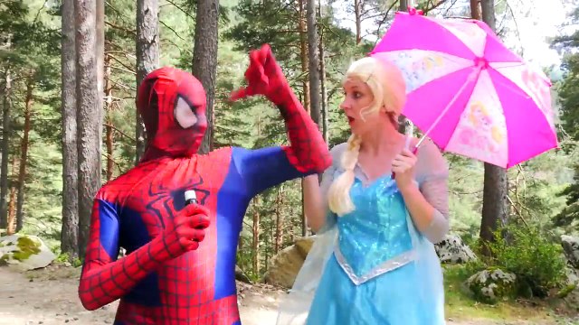 Человек-паук против нападения акул и шутник! ж/ розовый Человек-паук, замороженные Эльза супергерой в реальной