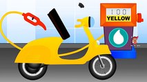 Learn Colours with Vehicles Petrol Bunk, Learn Colors with Liquid Slime Educational Learni