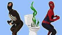 Spiderman VS Negro de Spiderman Caca de Broma!! | PEDO batalla Aceptado | Películas de Superhéroes en rea
