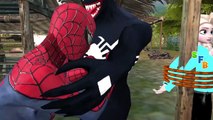 Venom Attacks Spiderman And Kidnaps Frozen Elsa | Spiderman Vs Venom And Monster Fight To