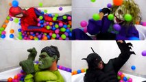 Spiderman vs Joker vs Hulk vs Batman - Bath Time Dancing - Fun Superhero Movie in Real Lif