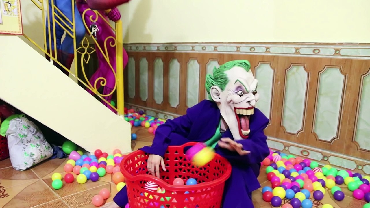Spiderman Frozen Elsa Baby Masha vs Joker w/ Jasmine Anna Superhero in real life
