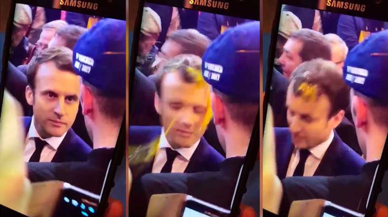 Emmanuel Macron a (encore) reçu un oeuf au Salon de l'agriculture