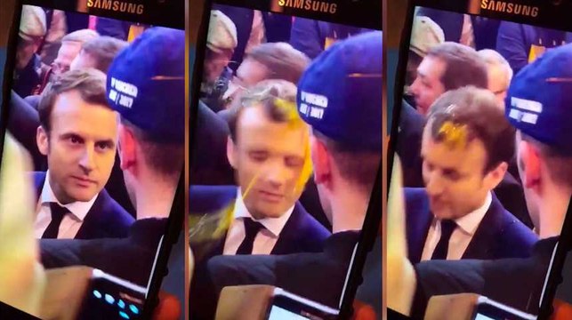Emmanuel Macron a (encore) reçu un oeuf au Salon de l'agriculture