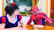 Spiderman & Frozen Elsa vs Poison Ivy! w/ Pink Spidergirl Mermaid, Maleficent Joker Superm