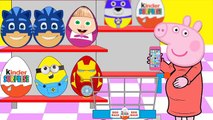 Peppa Pig Shopping For kids Surprise Eggs Pj Masks Paw Patrol Ryder Minions Monster Inc #Animation