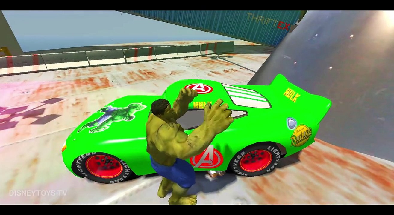 HULK CARS SMASH PARTY 2! Custom Colors Lightning McQueen!! Disney Pixar Cars Fun
