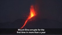 After year of calm, Mt Etna bursts into life
