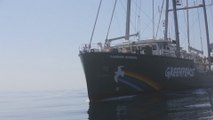 El Rainbow Warrior atraca en Chile por la protección de las aguas del fin del mundo