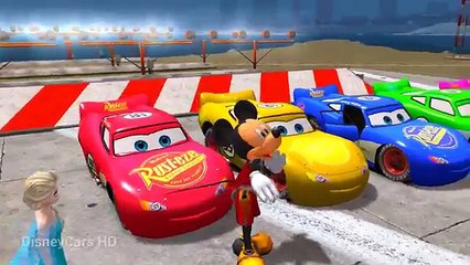 MICKEY MOUSE AND #FROZENELSA Having Fun with Disney Cars Lightning Mcqueen