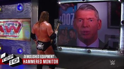 Superstars Demolishing WWE Equipment