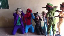 Joker Become Police attach Spiderman vs Frozen Elsa Funny videos Pranks For kids SuperHero