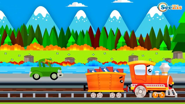 TRAINS for kids - Learn Colors, Shapes and Numbers - Trains Cartoons for Children