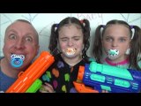 Bad Baby Water Gun Fight In House Victoria Annabelle Super Soakers Babies Hidden Egg