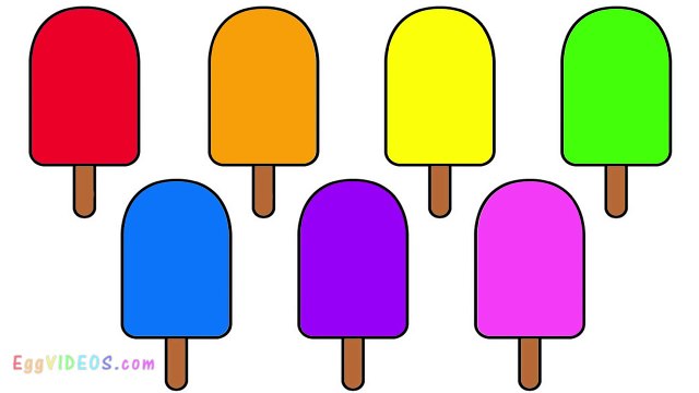 Learn Colours With Popsicle Ice Cream Colouring Pages for Kids and Children (2) EggVideos.com