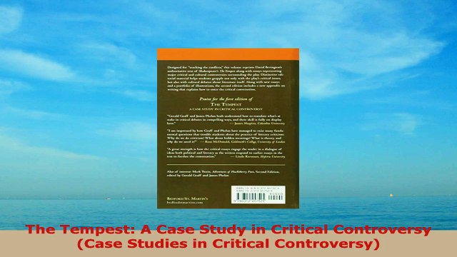 READ ONLINE The Tempest A Case Study in Critical Controversy Case Studies in Critical Controversy