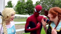 Spiderman SAVES FROZEN ELSA & ANNA’s HEADS! w_ Joker Maleficent Spidergirl Catwoman! Sup