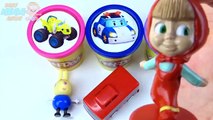 The Little Bus Tayo Сups Stacking Play Doh Clay Talking Tom Peppa Pig Masha Learn Colors for Kids