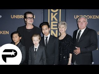 Brad Pitt avec Maddox, Pax et Shiloh en l'absence d' Angelina