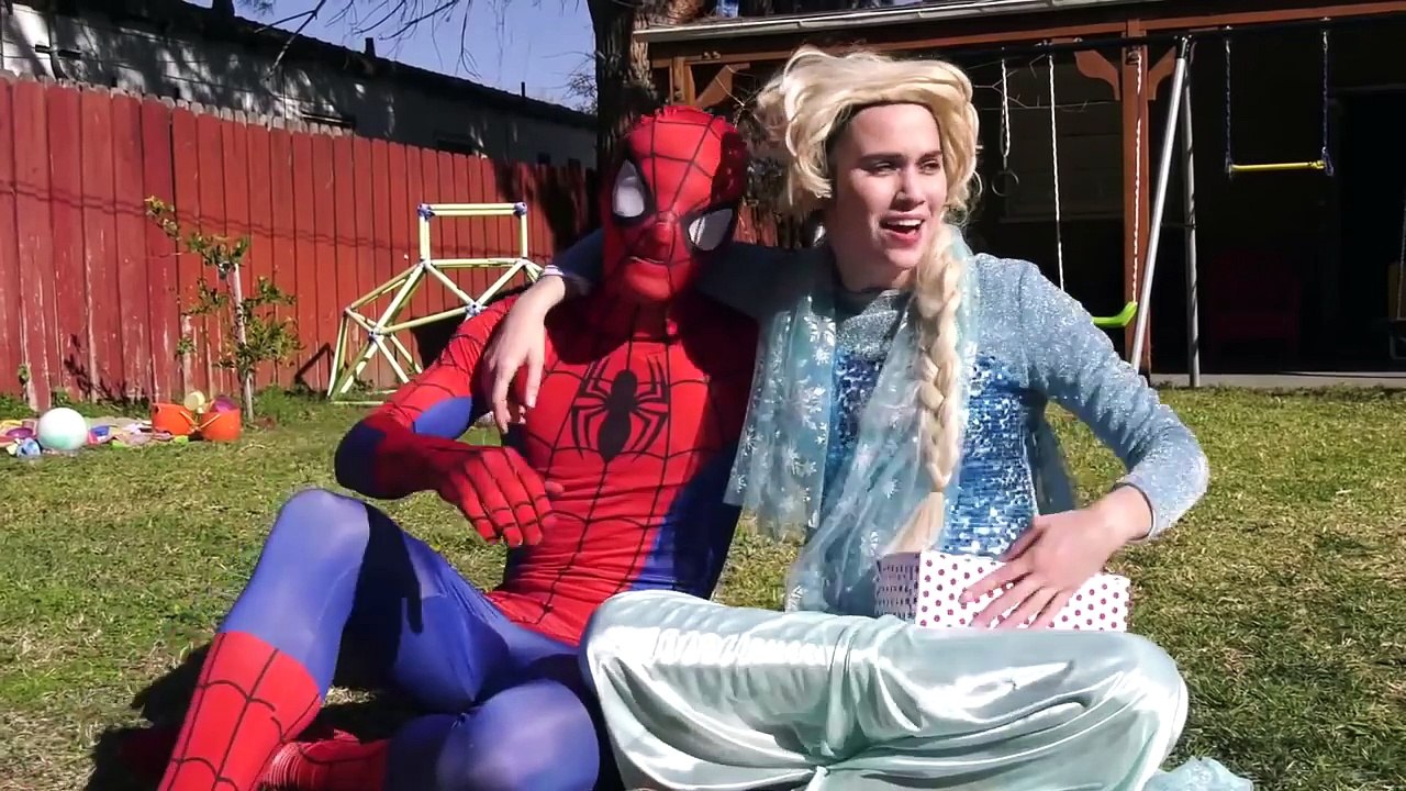Terminator ATTACK Frozen Elsa Spiderman w Joker Maleficent Belle Spidergirl Hair Stuck Fun