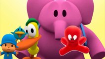 Finger Family and 5 Little Monkey Nursery Rhymes with Talking Pocoyo and Pato Learn Colors
