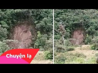 Chuyện lạ có thật – Xuất hiện gương mặt Chúa Jesus sau vết lở núi