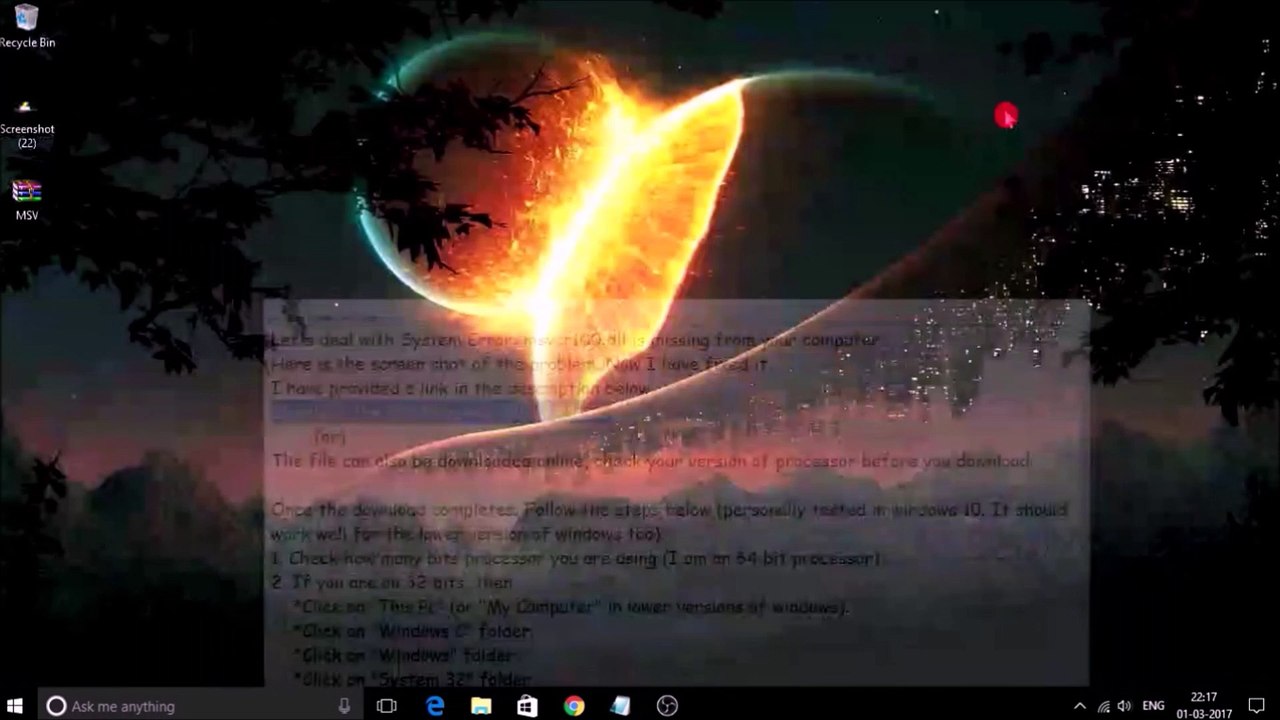 Program can't start because msvcr100.dll is missing from your computer | Fixed! | 2017