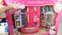 DIY Hello Kitty Refrigerator Vending Machine Toys Learn Colors Slime Clay Combine