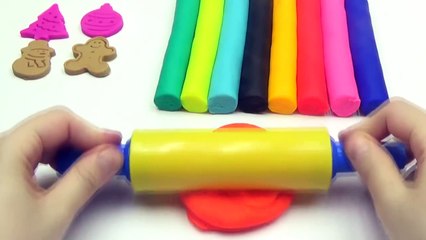 Play Doh Modelling with Fir-tree Christmas tree toy Snowman Molds Fun Creative for Kids