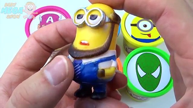 Play Doh Clay Cups Surprise Toys Marvel Superheroes Capitan America Spiderman Minions Bana