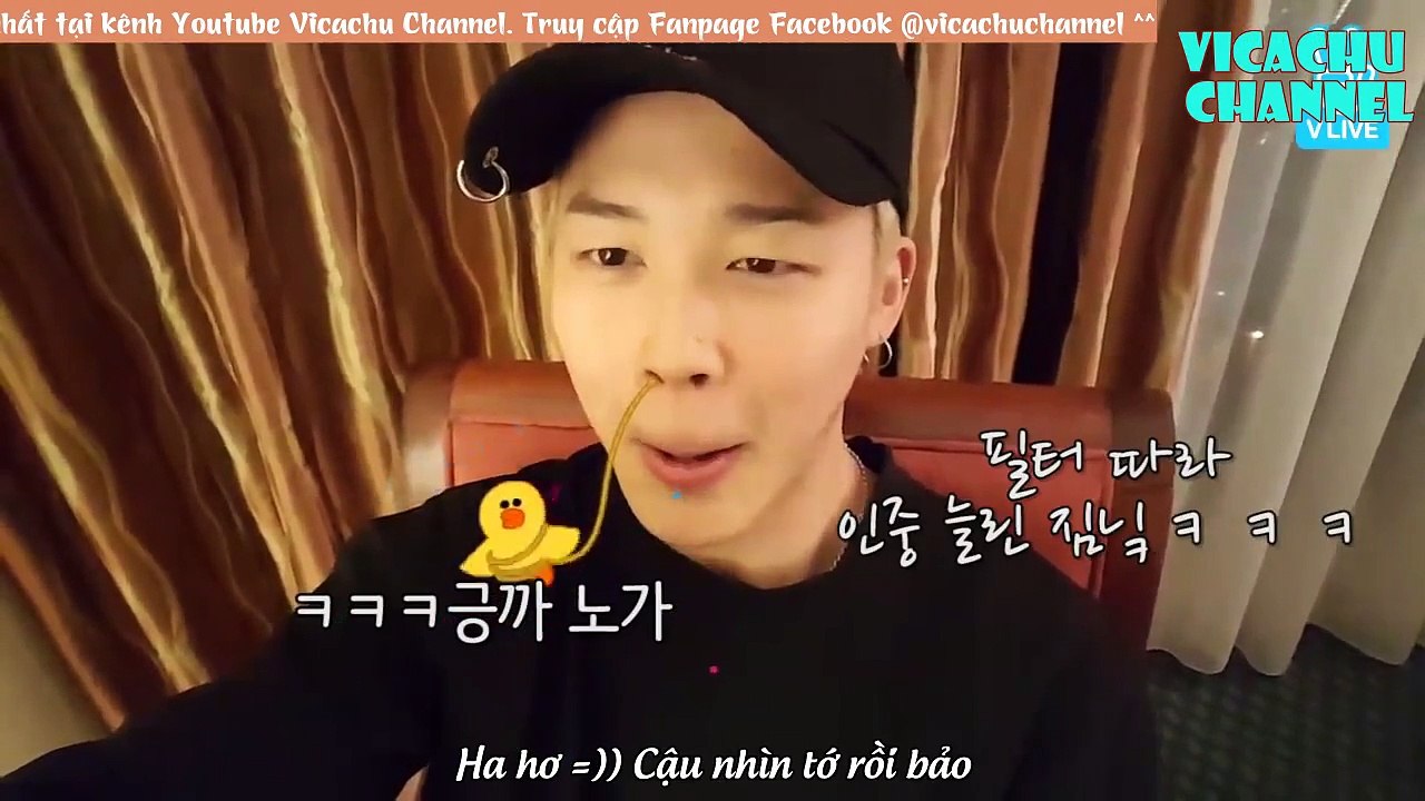 [BTS] V with chick popping out of his nose- highlight