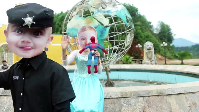 Детские Эльза Украли Воздушный Шар! Вт/детские Человек Паук, детские полиции, ребенок супергерой, кричащих младенцев суп