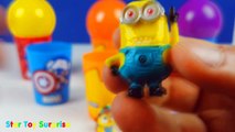 super hero ball cups spider man minion spongebob kung fu panda 3 | Surprise Eggs Unboxing Toy Review