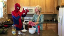 Frozen Elsa & Spiderman vs Joker Hypnotized Birthday Prank Fun Superheroes In Real Life In