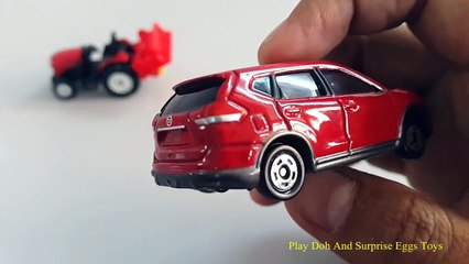 Cars Toys Nissan X-TRAIL No.21 videos | toy car YANMAR TRACTOR No.52 Ecotra EG 300 Series new