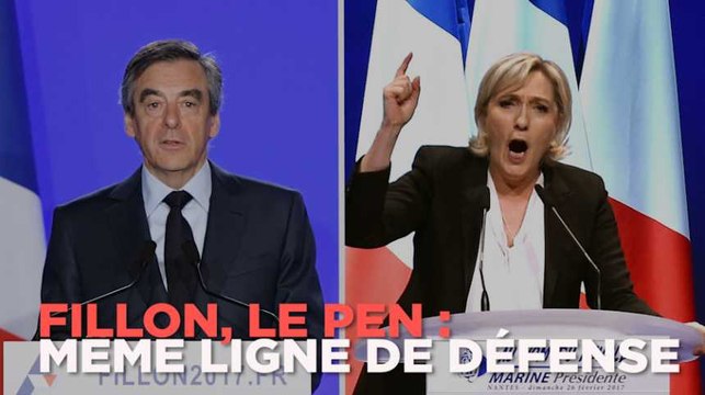 Fillon, Le Pen... deux affaires d'emplois fictifs présumés, une seule défense
