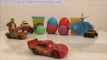 ✳️ Play Doh Surprise Eggs Learn Colors Spiderman Cars - PlayDoh Surprise Toys For Kids Chi