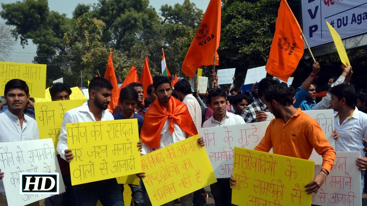 ABVP holds protest march in DU