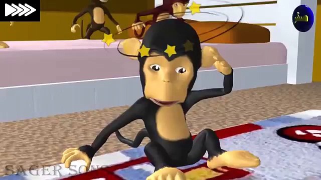 Cinco Monitos Saltando En La Cama | Los Niños Rima De Cuarto De Niños | Canciones