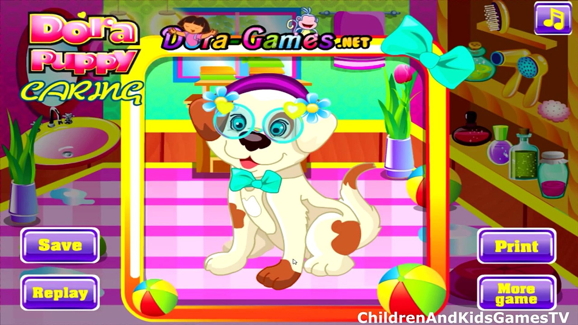 Дора щенок уход игра для маленьких детей полный дети HD видео
