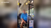 Man threatens to knock woman out on the bus after confrontation