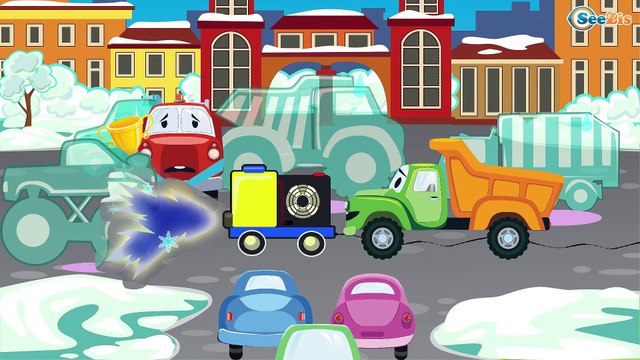 Мультфильмы про Машинки Пожарная Машина и Полицейская Машина Герои и Преступники в Городке Машинок
